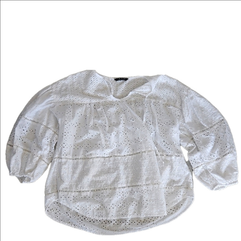 Ralph Lauren White Eyelet Blouse